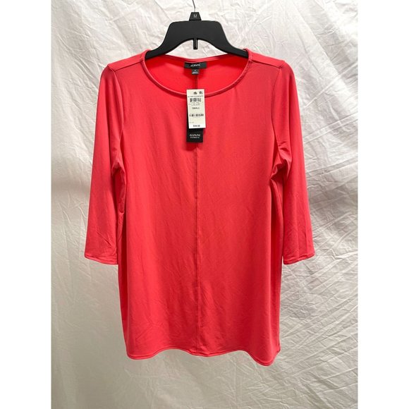 NEW Alfani Royal Peony 3/4 Sleeve Scoop Neck Tunic Top Small - Picture 1 of 4